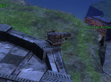 WvW wall-mounted cannon firing at attackers